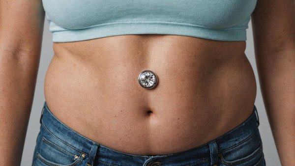 Faux piercing au nombril : matériaux et types